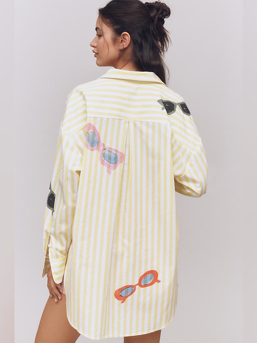 Anthropologie The Bennett Buttondown Sunglasses Cotton Blouse • Medium